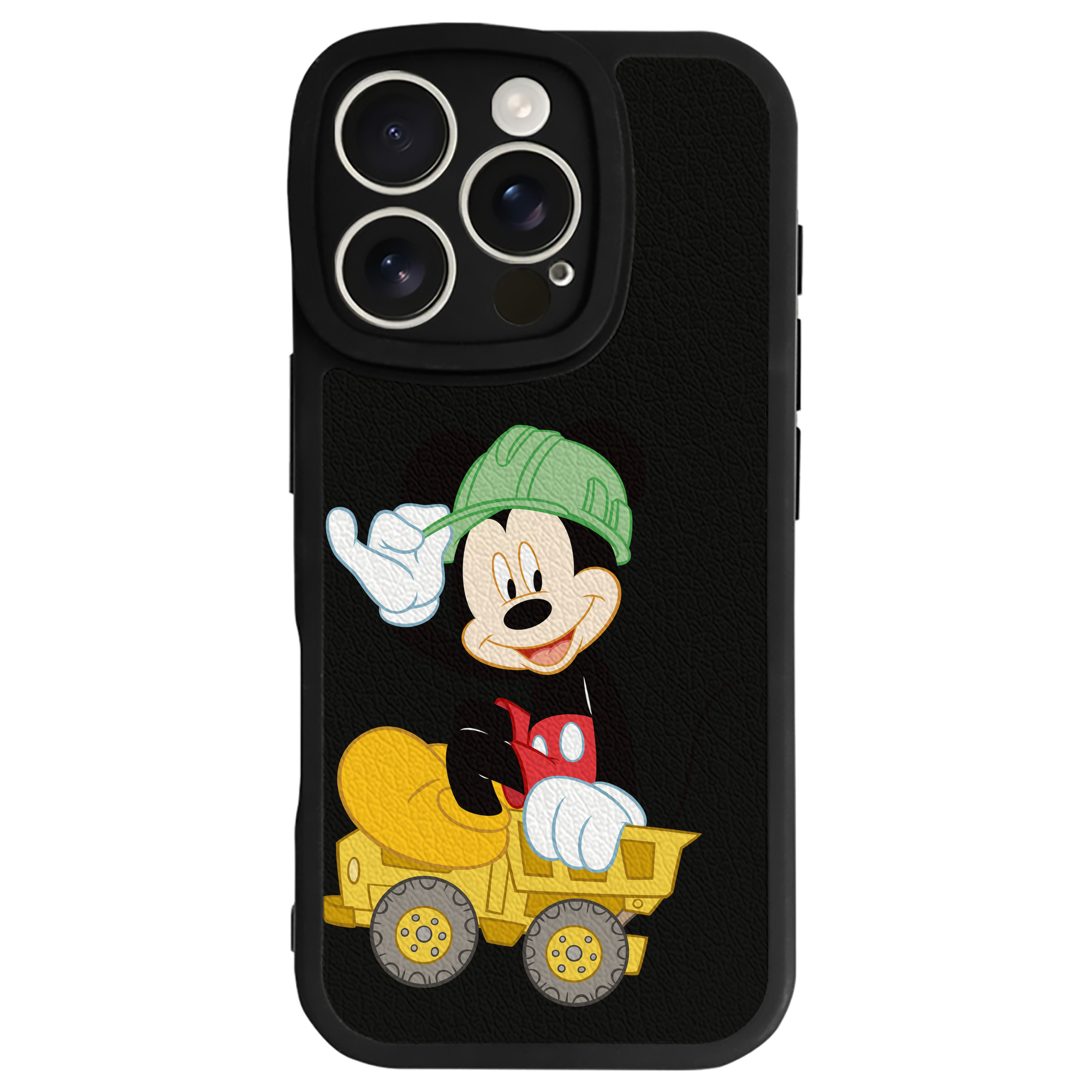 （画像用） ミッキーマウス Mickey Mouse 【iPhone 16シリーズ対応】シリコンスマホケース（レザー調） 材質：シリコン